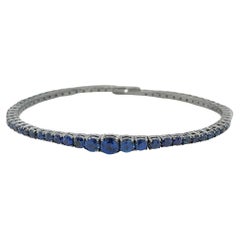  Blue Sapphire Majesty in White Gold Tennis Bracelet