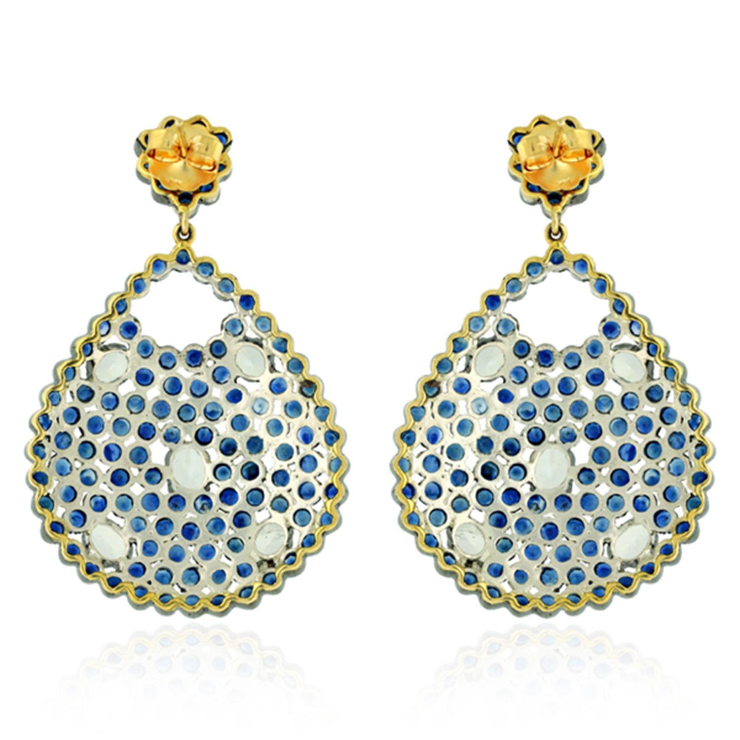 14KT:4.89g,SI:18.8g SAPP:22.63ct,MOON:4.1ct, 60X38MM