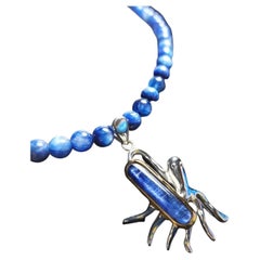 3.025 Carat Blue Sapphire Kyanite Necklace