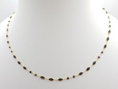 Blue Sapphire Necklace Set in 18 Karat Gold Settings