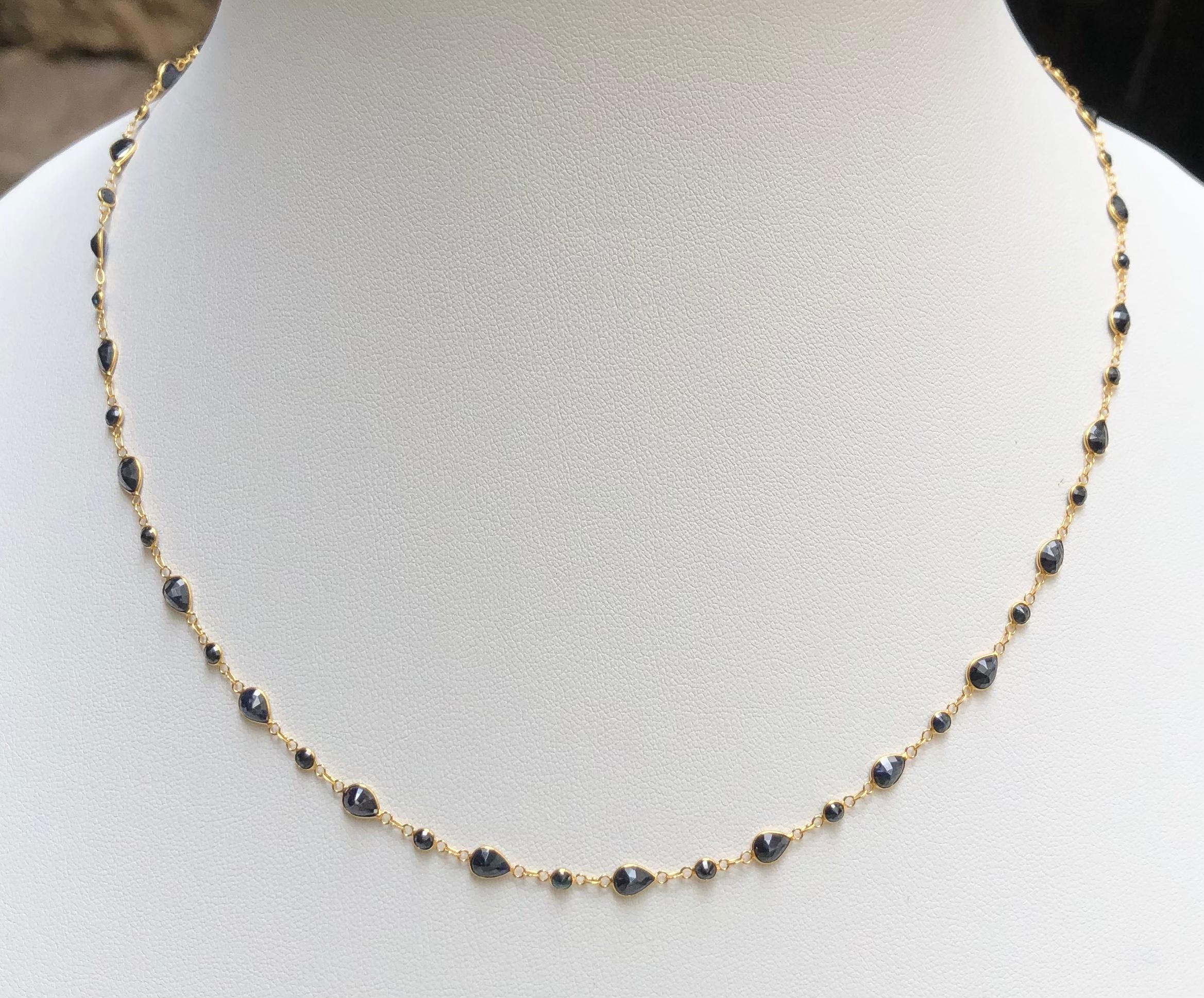 blue sapphire gold necklace set