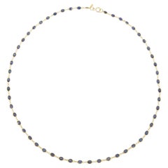 Blue Sapphire Necklace Set in 18 Karat Gold Settings