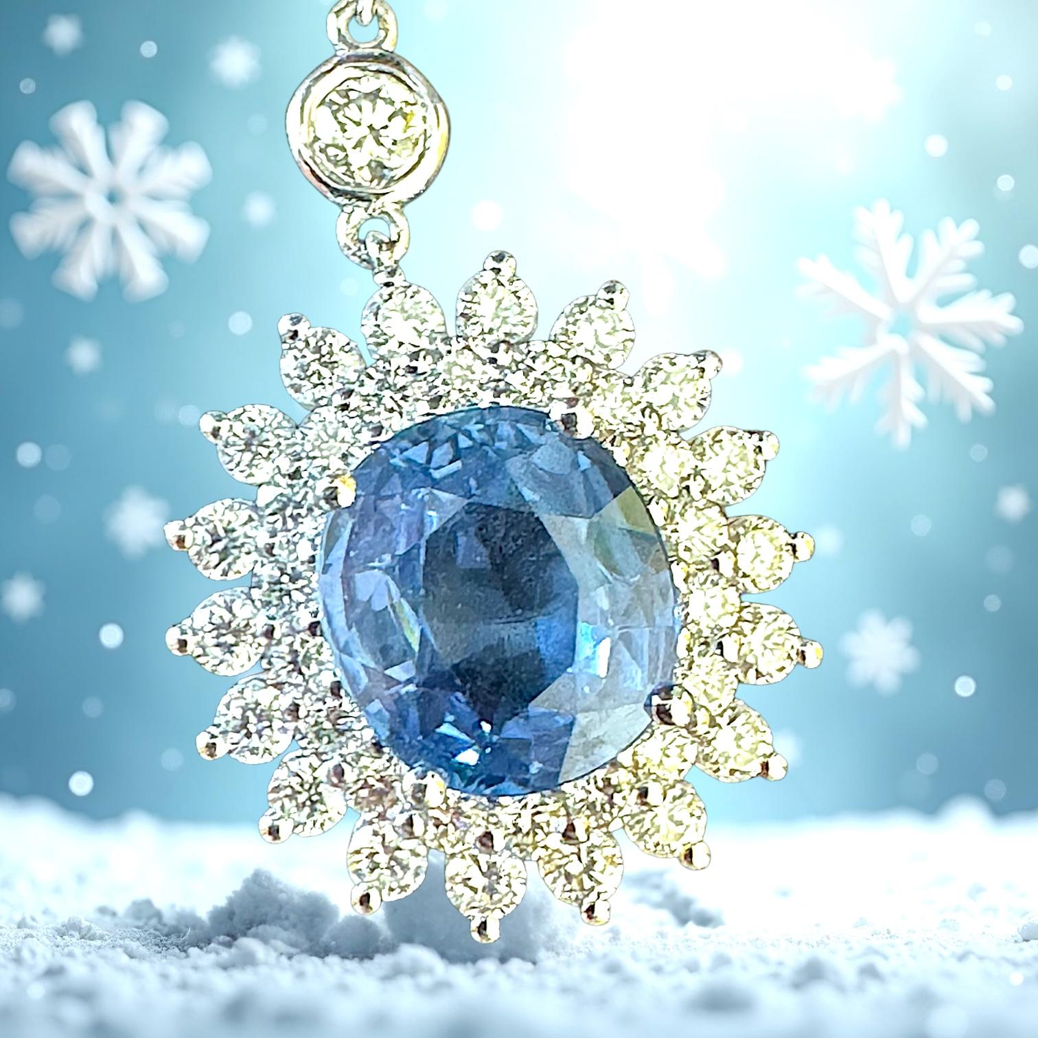 Collana con zaffiro blu in vendita 5