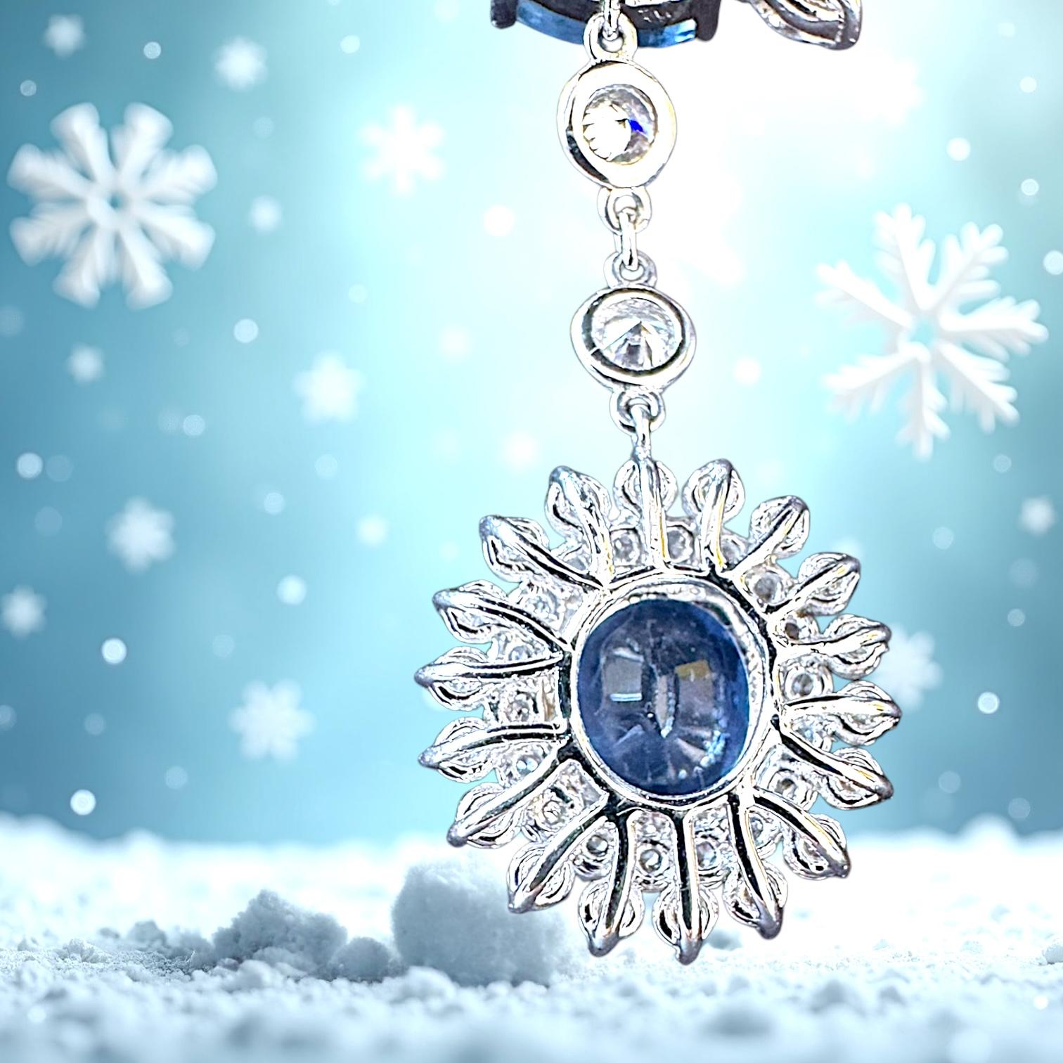Collana con zaffiro blu in vendita 1