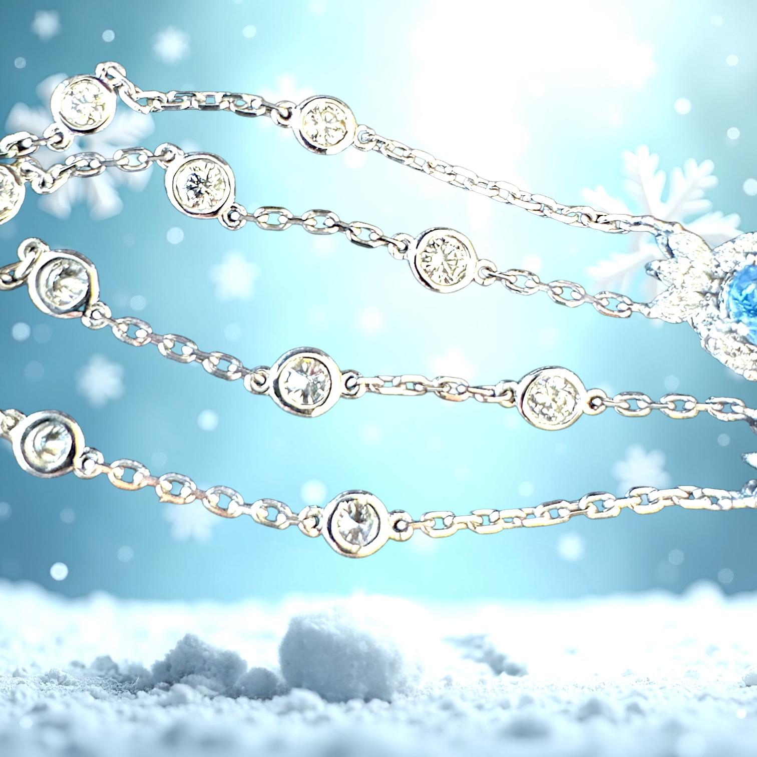 Collana con zaffiro blu in vendita 2