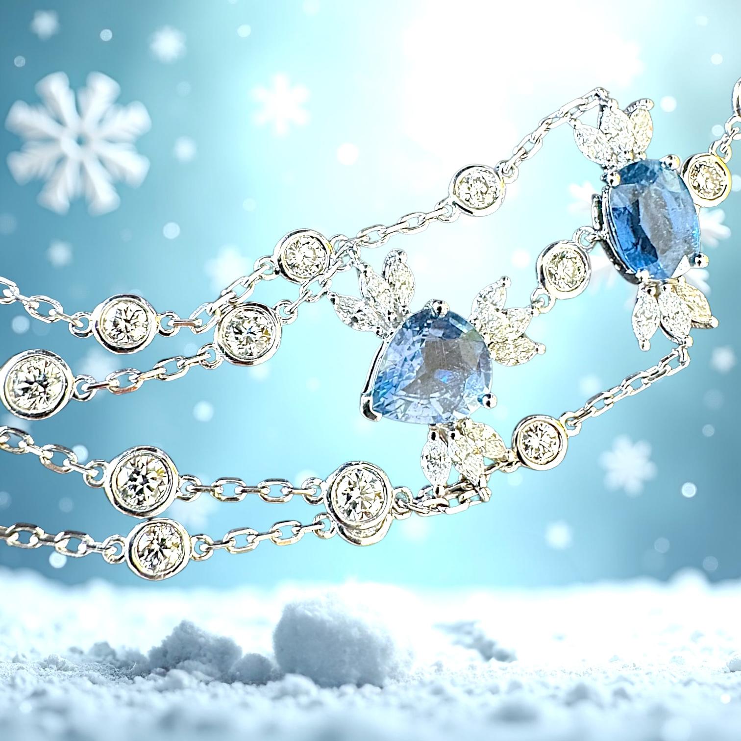 Collana con zaffiro blu in vendita 3