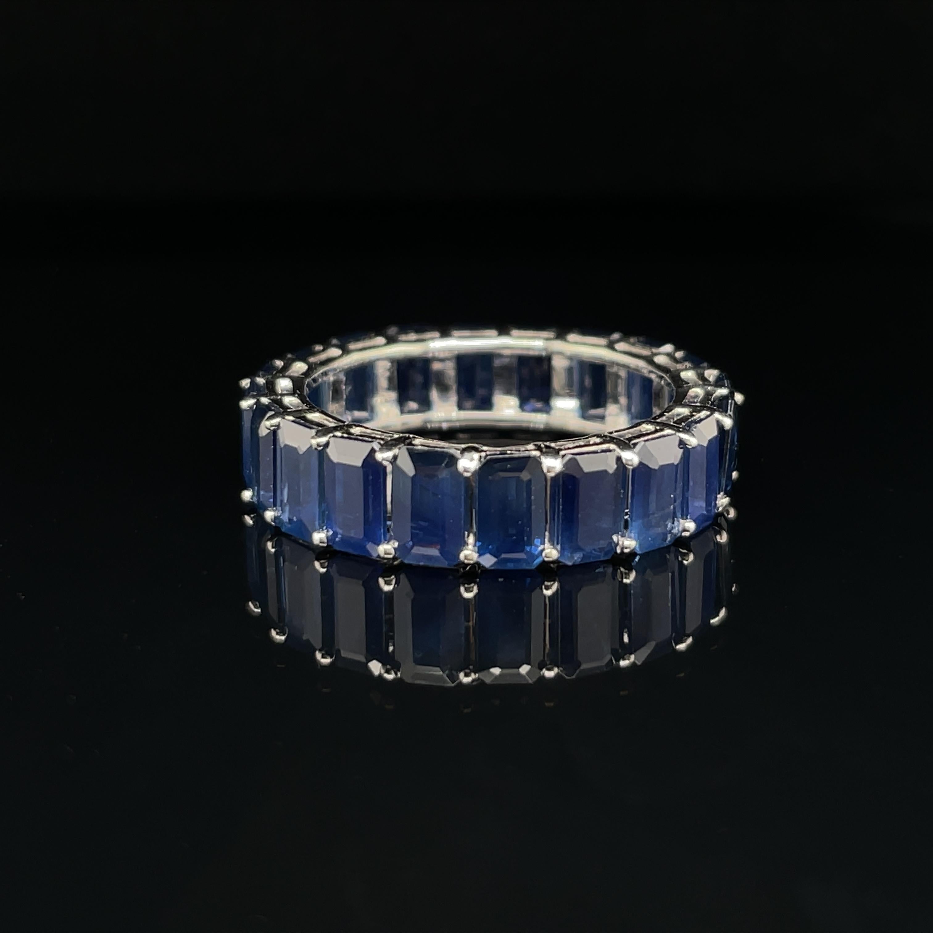 Stone : Blue Sapphire
Type : Natural
Ring Weight- 3.45 gms
Ring Size - US 6.25
Ring Width : 5.1 mm
Ring Height : 3.00 mm
Shape : Octagon
Size : 5x3 mm
Weight : 7.68 Carats
Metal : White Gold
Enhancement : Heated

Please allow 5-10% fluctuation in