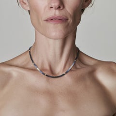 Blue Sapphire Ombre Gold Station Necklace