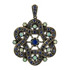 Blue Sapphire Opal Pendant