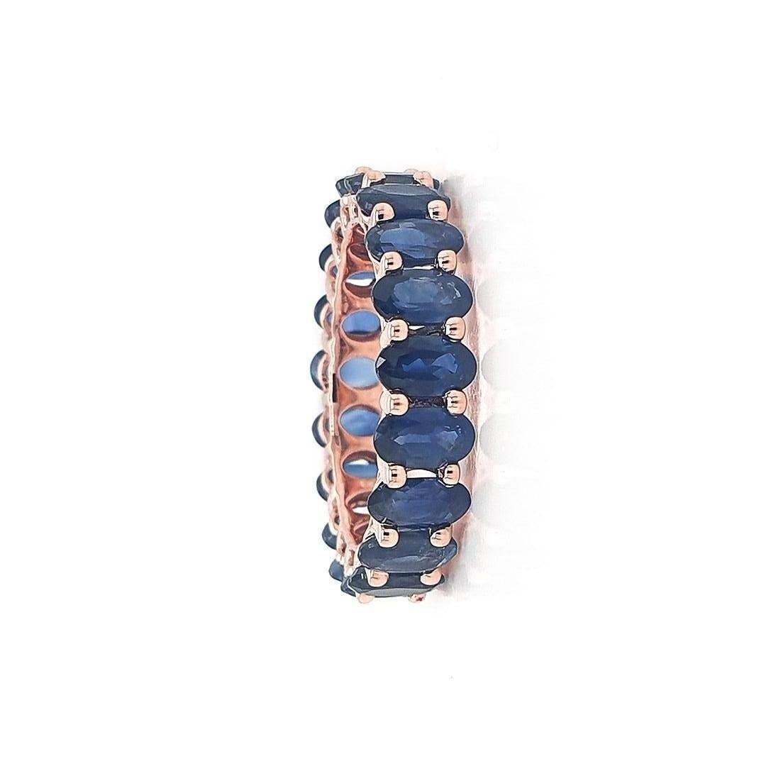 Stone : Blue Sapphire
Type : Natural
Ring Weight- 3.47 gms
Ring Size - US 6 
Ring Width : 5.1 mm
Ring Height : 3.00 mm
Shape : Oval
Size : 5x3 mm
Weight : 4,7 Carats
Metal : Rose Gold
Enhancement : Heated

Please allow 5-10% fluctuation in stone