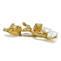 Blue Sapphire Pearl Cherub/Angel Brooch