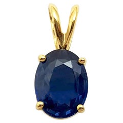 Blue Sapphire Pendant set in 14K Gold Settings