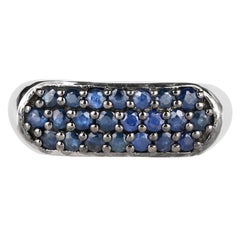 Blue Sapphire Ring 0.98 Carats Sterling Silver