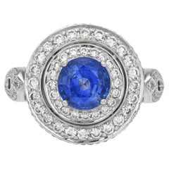 Blauer Saphir-Ring 1,63 Karat rund