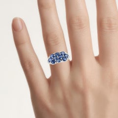 Blue Sapphire Ring 1.98 Carats Sterling Silver