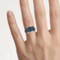 Blue Sapphire Ring 2.34 Carats Sterling Silver