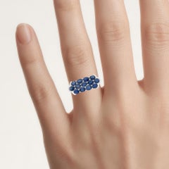 Blue Sapphire Ring 2.58 Carats Sterling Silver