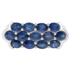 Blue Sapphire Ring 2.58 Carats Sterling Silver
