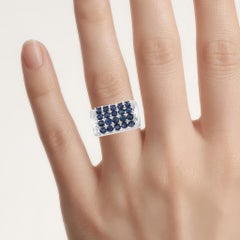 Blue Sapphire Ring 2.74 Carats Sterling Silver