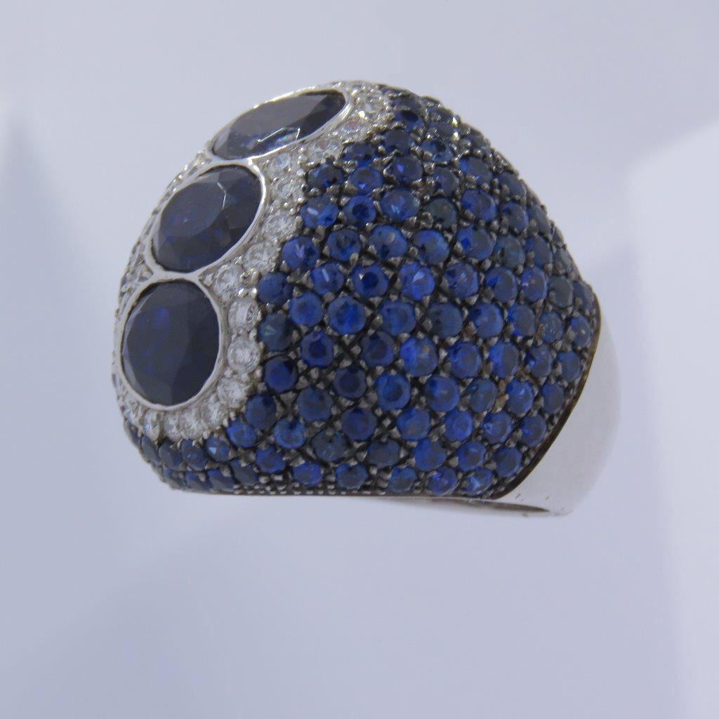 Blauer blauer Saphir Ring 399-10009 (Art nouveau) im Angebot