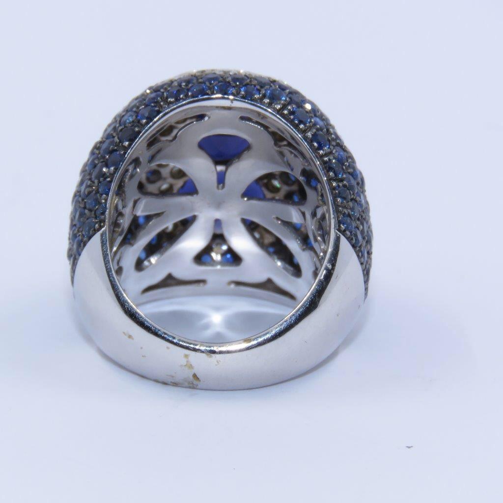 Blauer blauer Saphir Ring 399-10009 (Ovalschliff) im Angebot