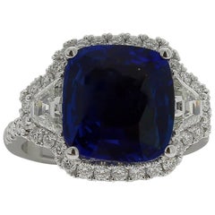Blue Sapphire Ring 7.07 Carat No Heated GRS Certified