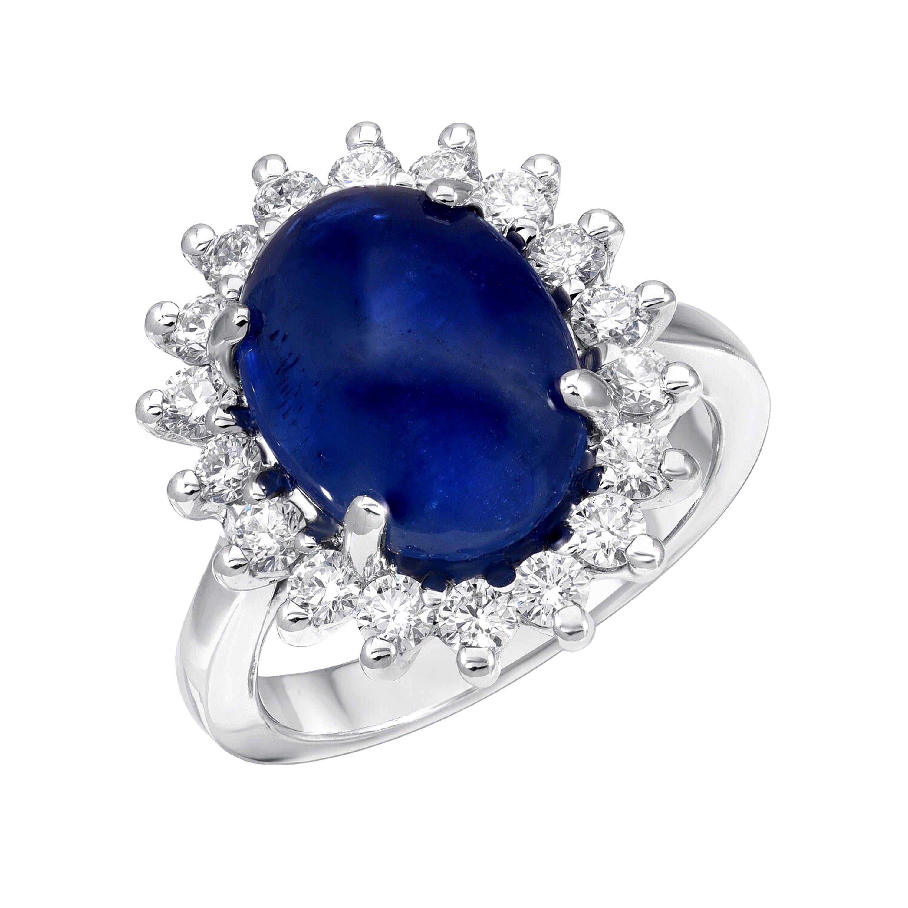 Sapphire Ring Cabochon 8.97 Carats