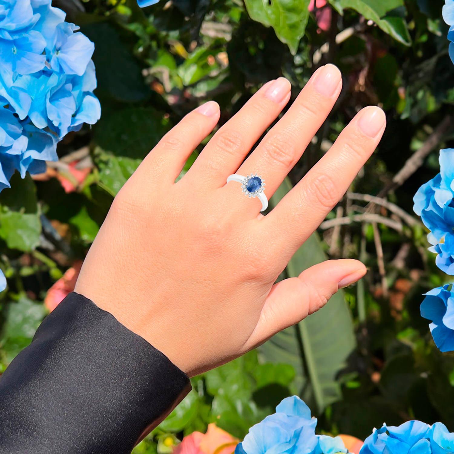 It comes with the Gemological Appraisal by GIA GG/AJP
All gemstones are natural
Blue Sapphire = 0.94 Carats
16 Diamonds = 0.16 Carats
Metal: 10K White Gold
Ring Size: 7* US
*It can be resized complimentary