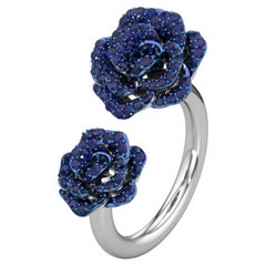 Blue Sapphire Ring in 14kt White Gold, La Vie En Rose By Renu Oberoi