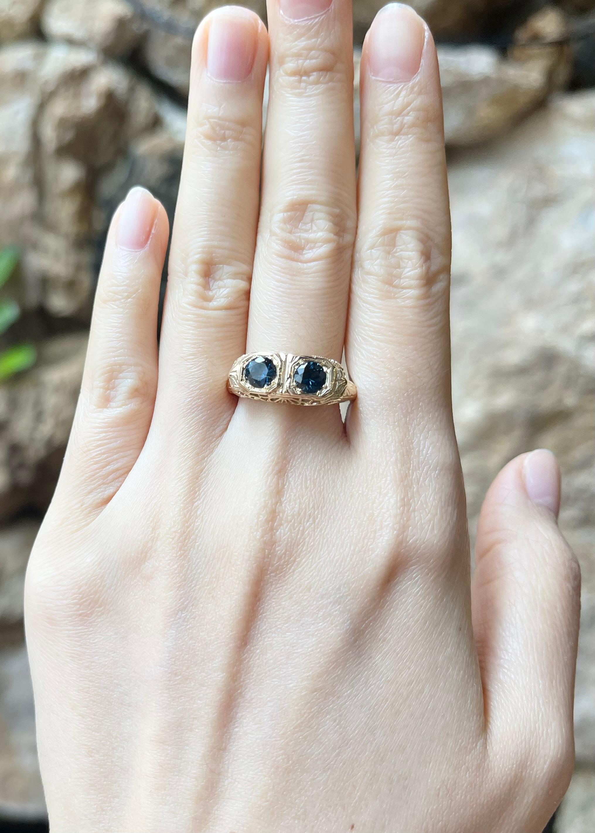 Blue Sapphire 1.22 carats Ring set in 14K Gold Settings

Width:  1.8 cm 
Length: 0.8 cm
Ring Size: 59
Total Weight: 4.02 grams

