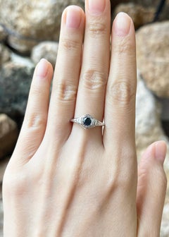 Blue Sapphire Ring set in 14K White Gold Settings