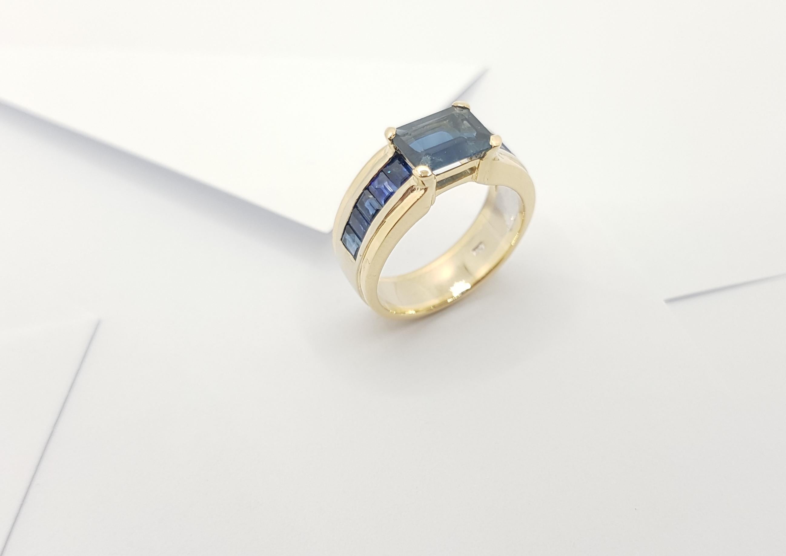 Blue Sapphire Ring Set in 18 Karat Gold Settings 7