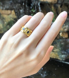 Blue Sapphire Ring Set in 18 Karat Gold Settings