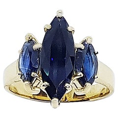 Bague saphir bleu en or 18 carats
