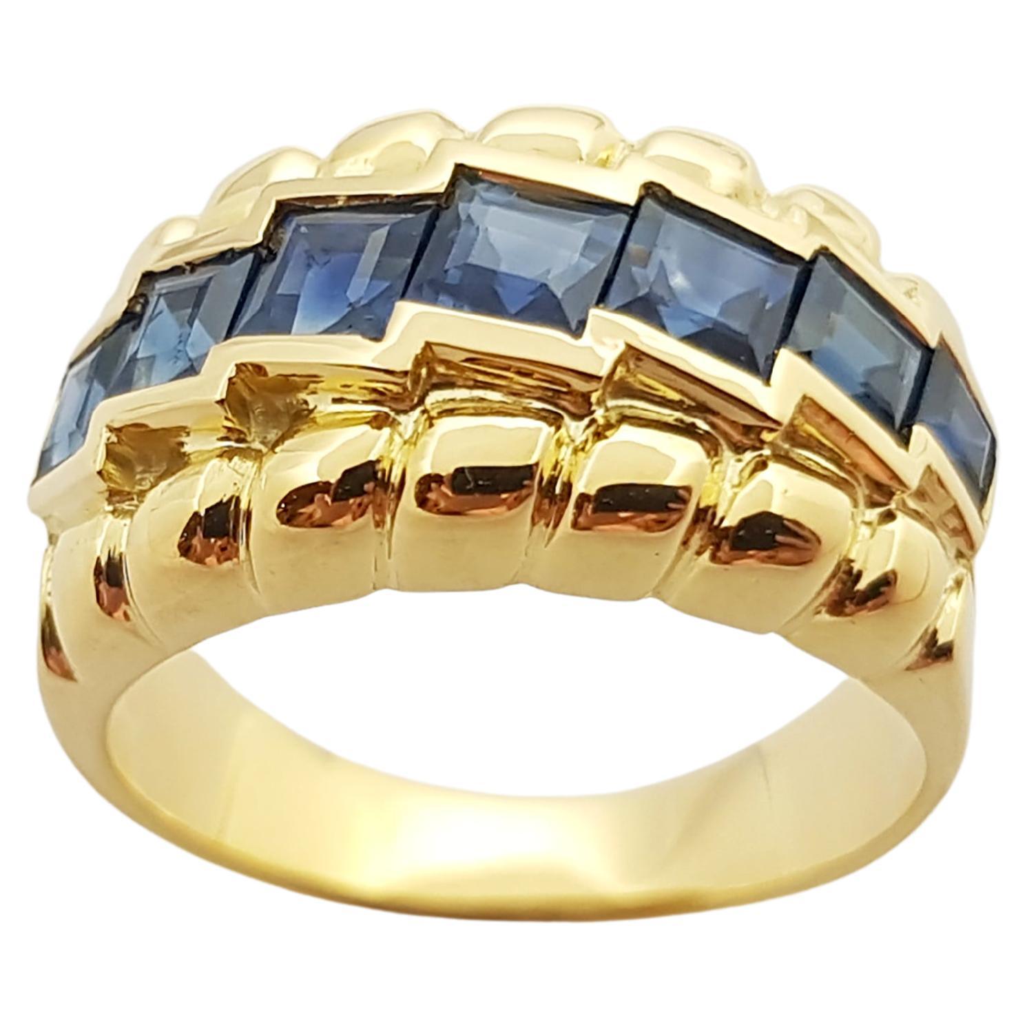 Blauer Saphir-Ring in 18 Karat Gold gefasst