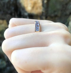 Blue Sapphire  Ring set in 18 Karat Rose Gold Settings