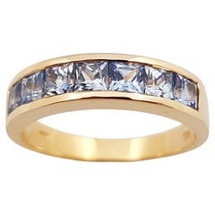 Blue Sapphire  Ring set in 18 Karat Rose Gold Settings 