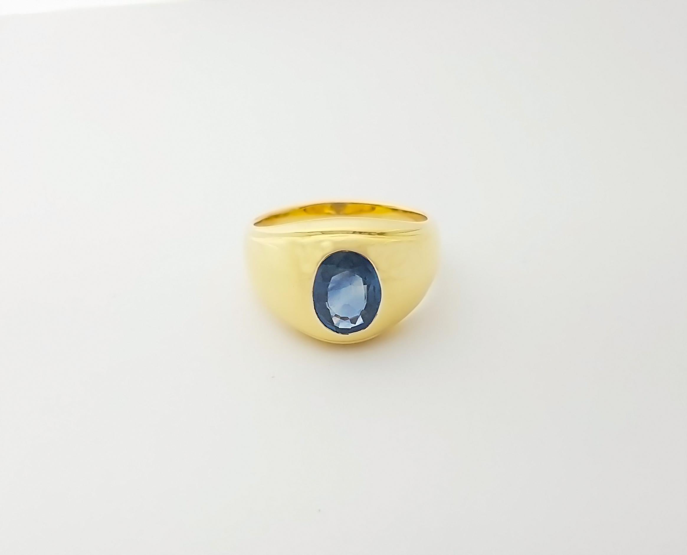 Ring mit blauem Saphir in 18 Karat Goldfassungen gefasst im Angebot 5