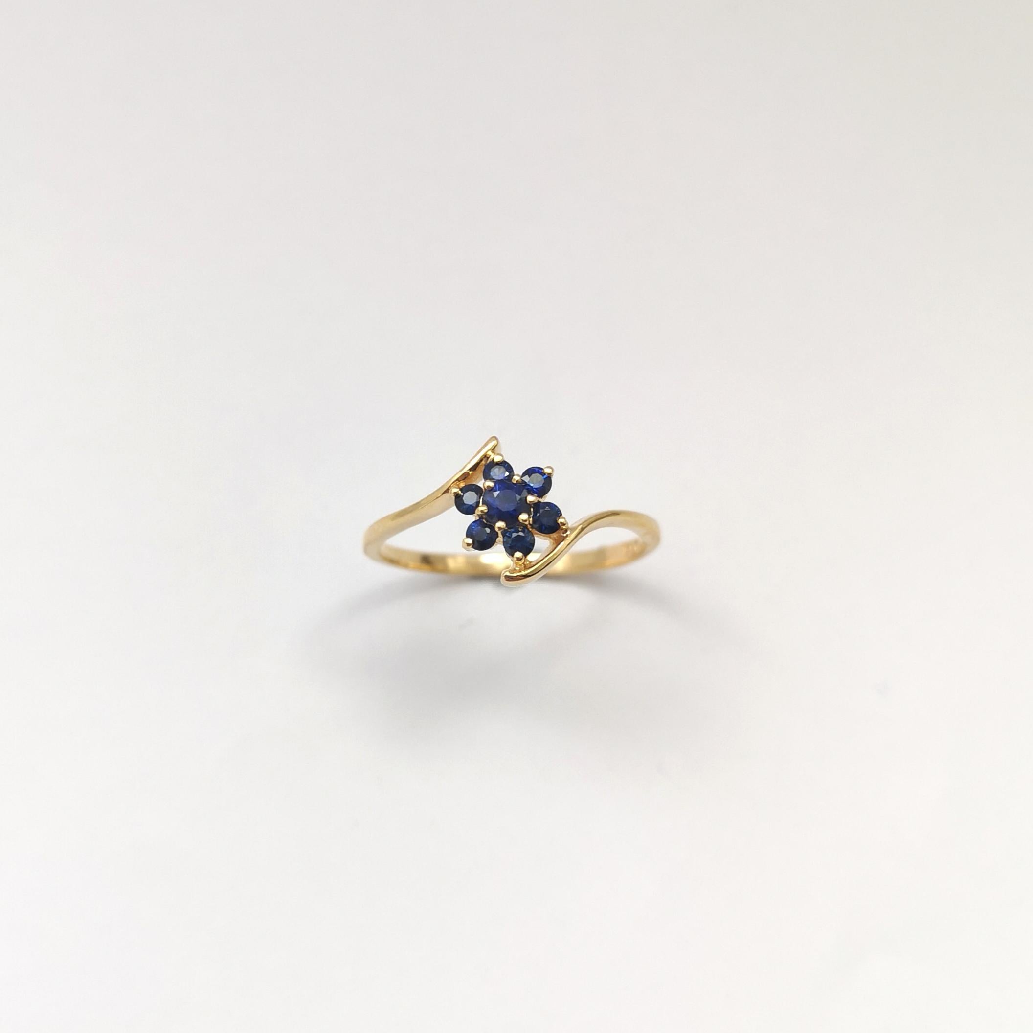 Ring mit blauem Saphir in 18 Karat Goldfassungen gefasst im Angebot 8