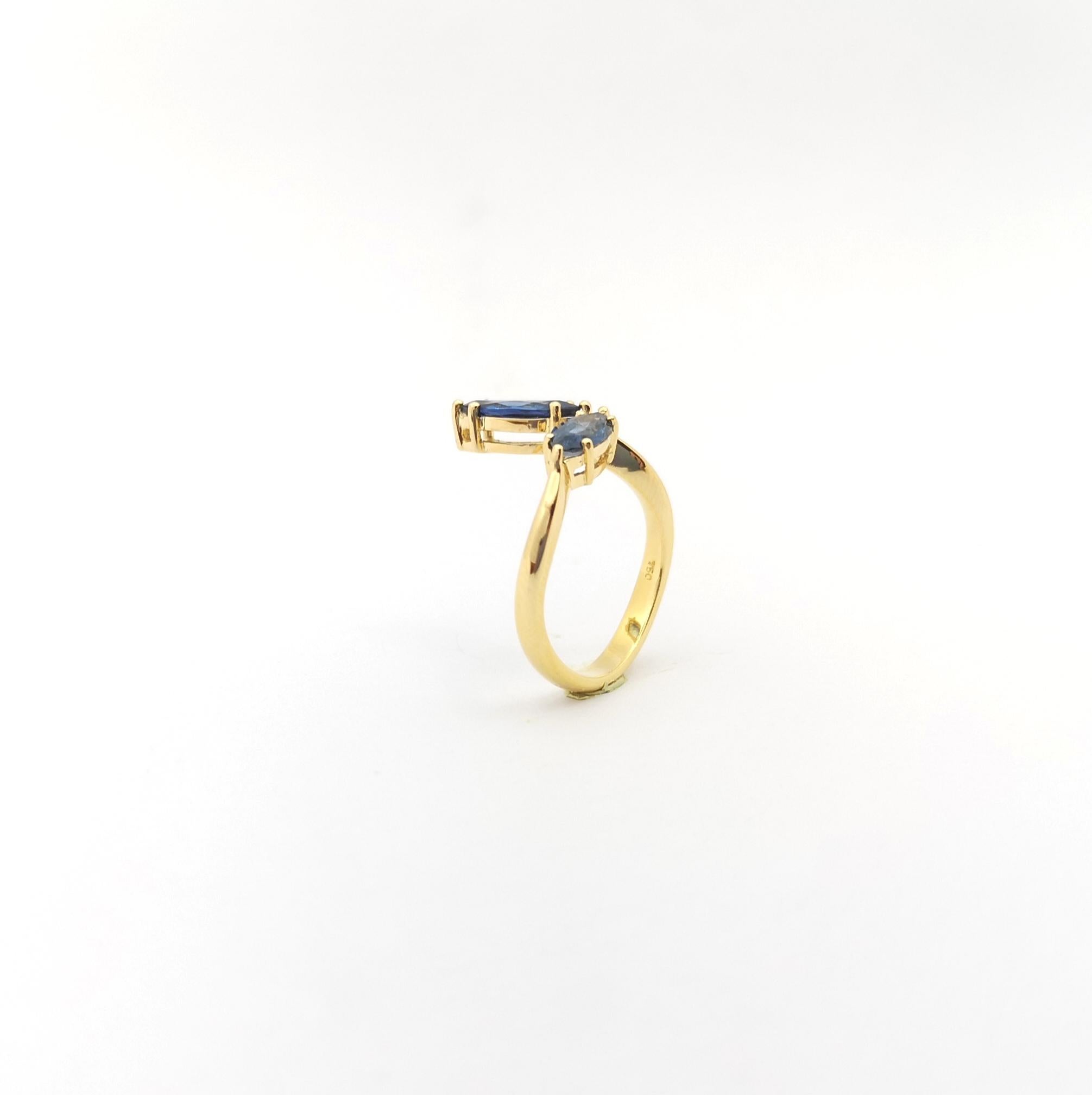 Ring mit blauem Saphir in 18 Karat Goldfassungen gefasst im Angebot 9