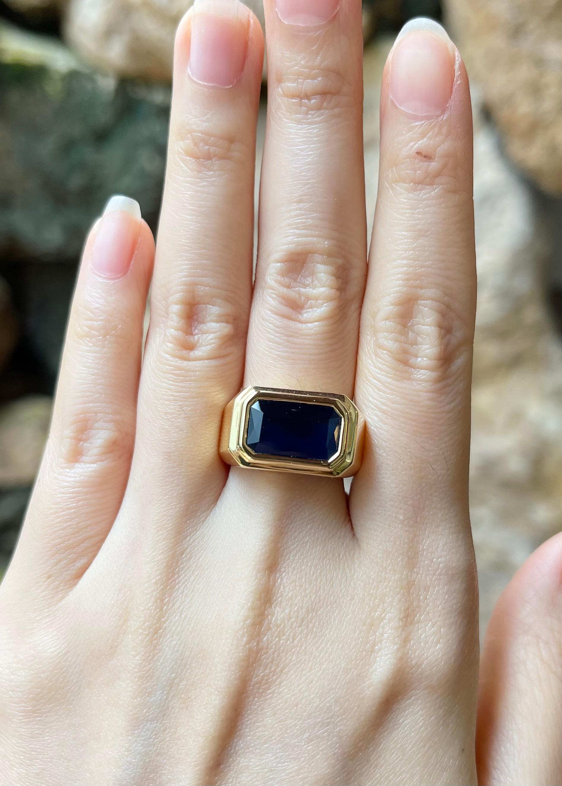 Blauer Saphir 4,47 Karat Ring in 18K Goldfassung

Breite:  1,7 cm 
Länge: 1,2 cm
Ringgröße: 56
Gesamtgewicht: 17.75 Gramm

