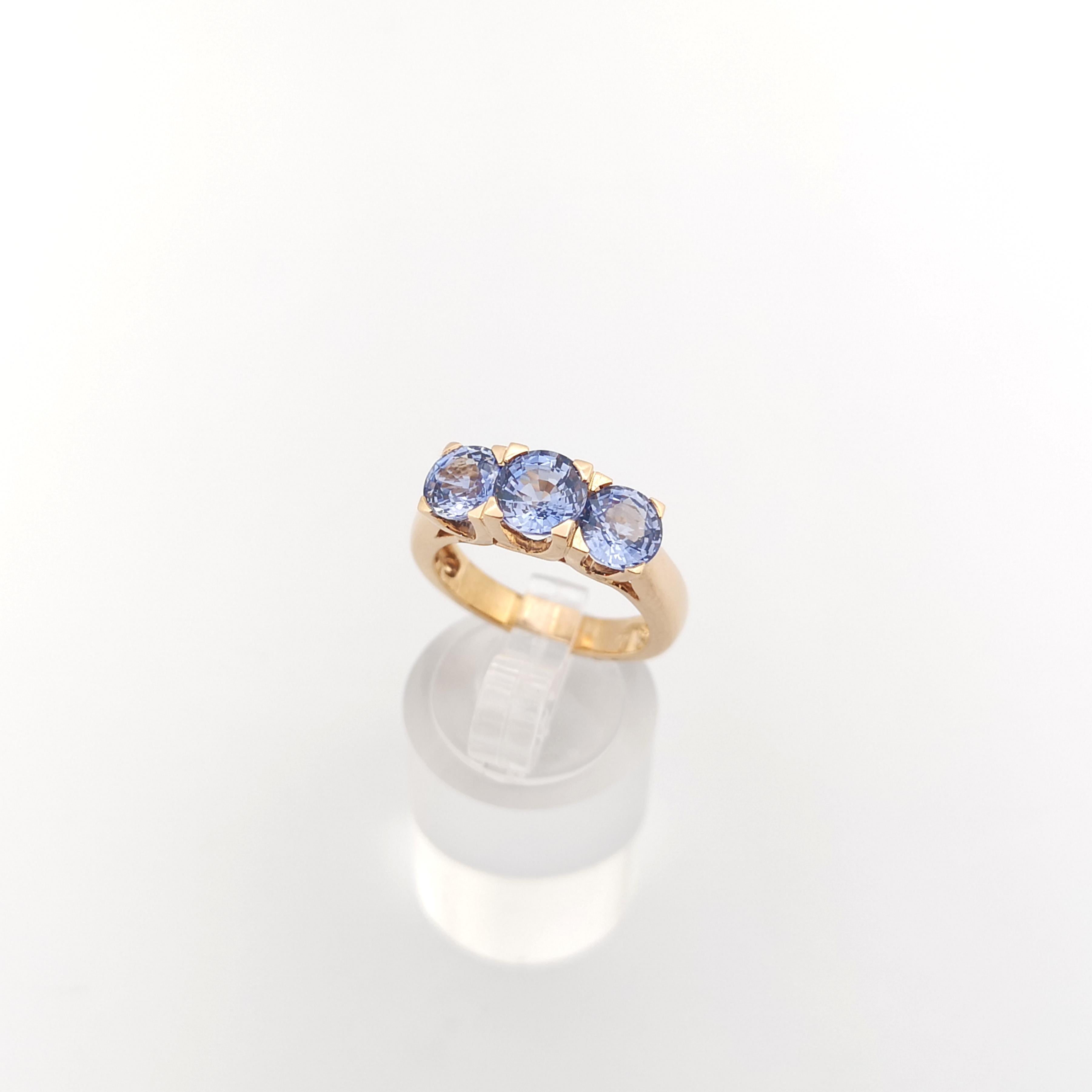 Ring mit blauem Saphir in 18 Karat Roségoldfassungen gefasst im Angebot 5
