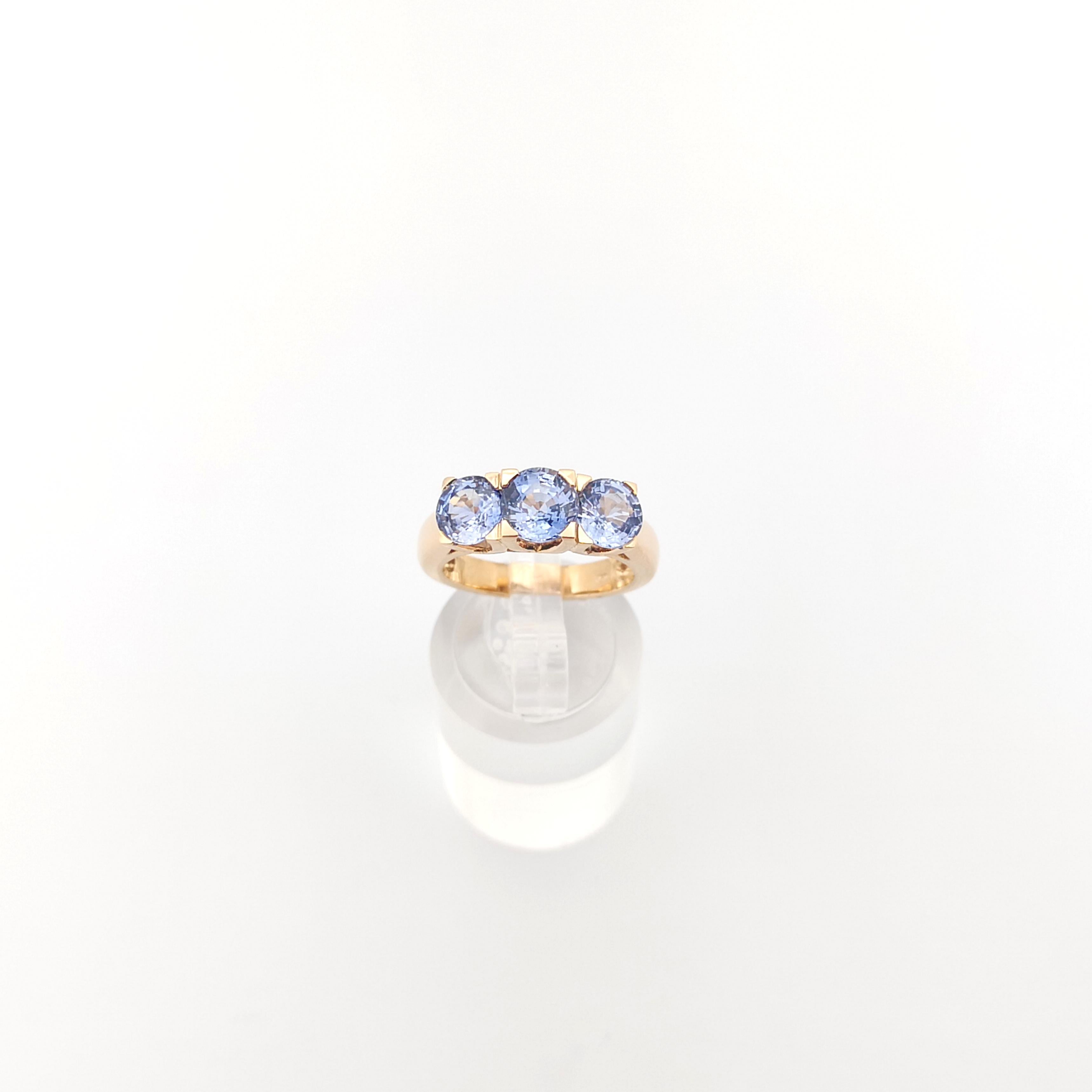 Ring mit blauem Saphir in 18 Karat Roségoldfassungen gefasst im Angebot 8