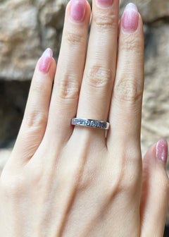 Blue Sapphire Ring set in 18K White Gold Settings