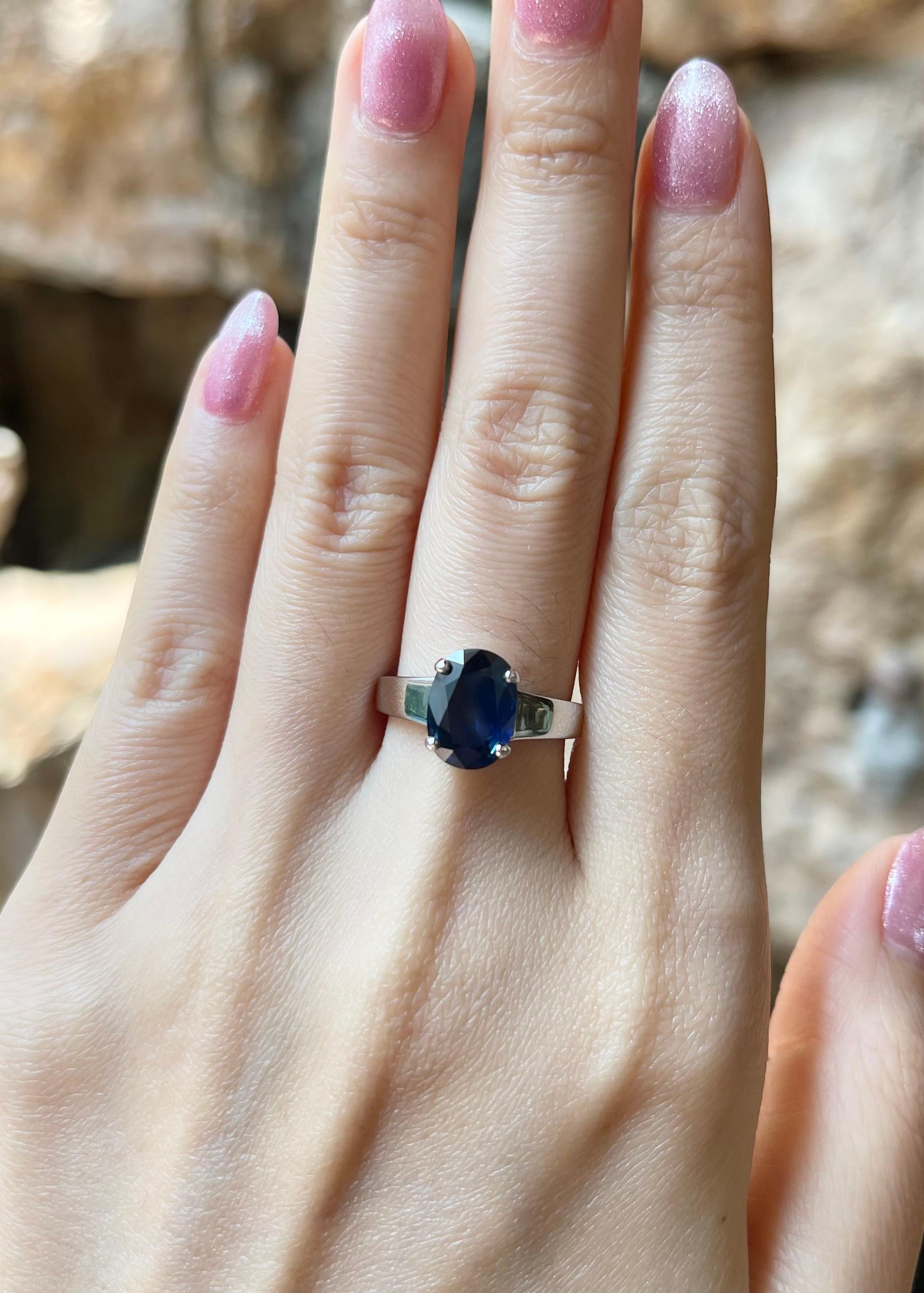 Blue Sapphire 2.70 carats Ring set in Platinum 900 Settings

Width:  0.7 cm 
Length: 1.0 cm
Ring Size: 53
Total Weight: 6.98 grams

