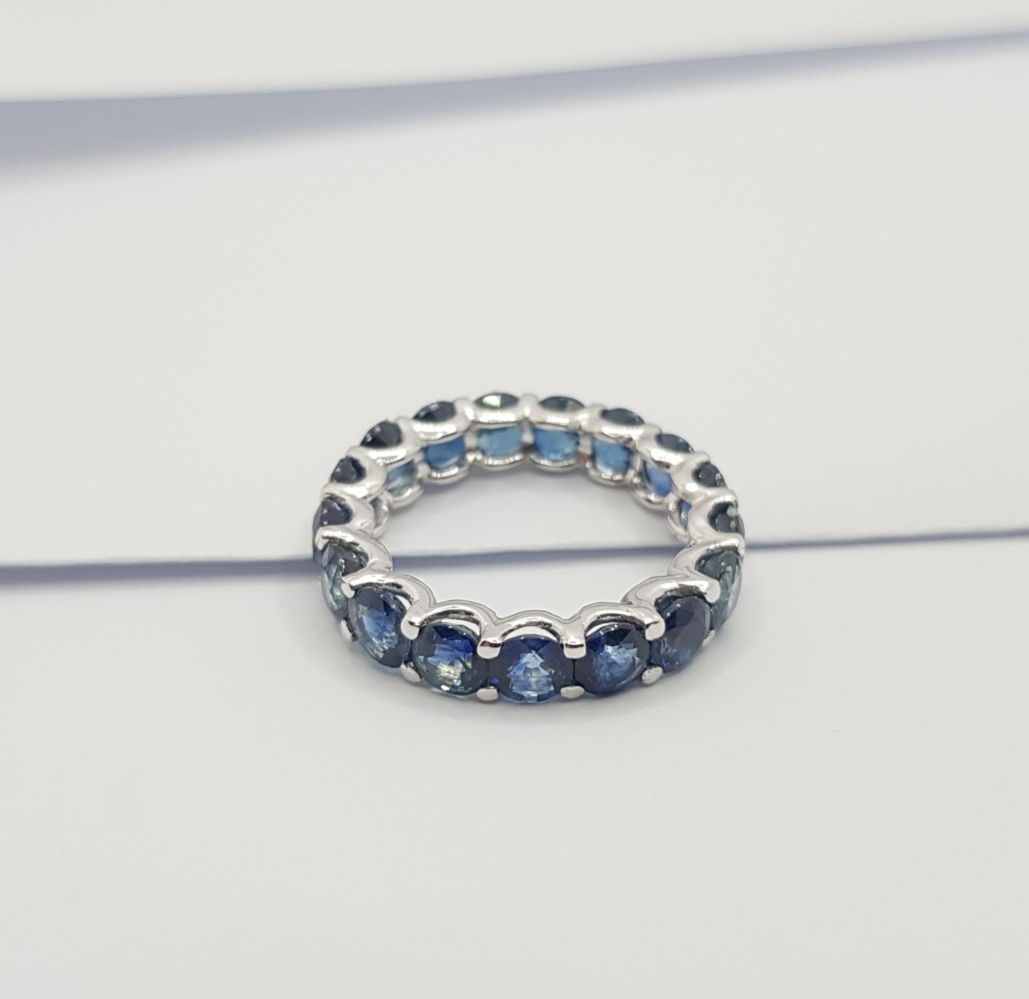 Blue Sapphire Ring Set in Platinum 950 Settings For Sale 3