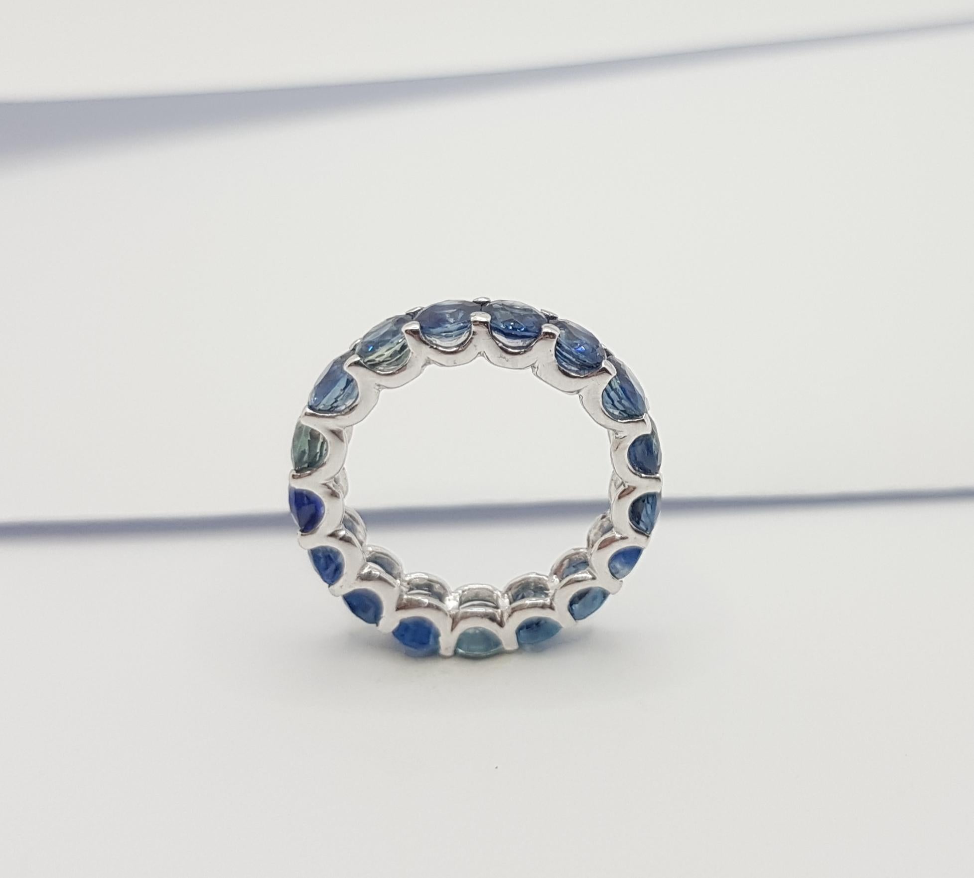 Blue Sapphire Ring Set in Platinum 950 Settings For Sale 5