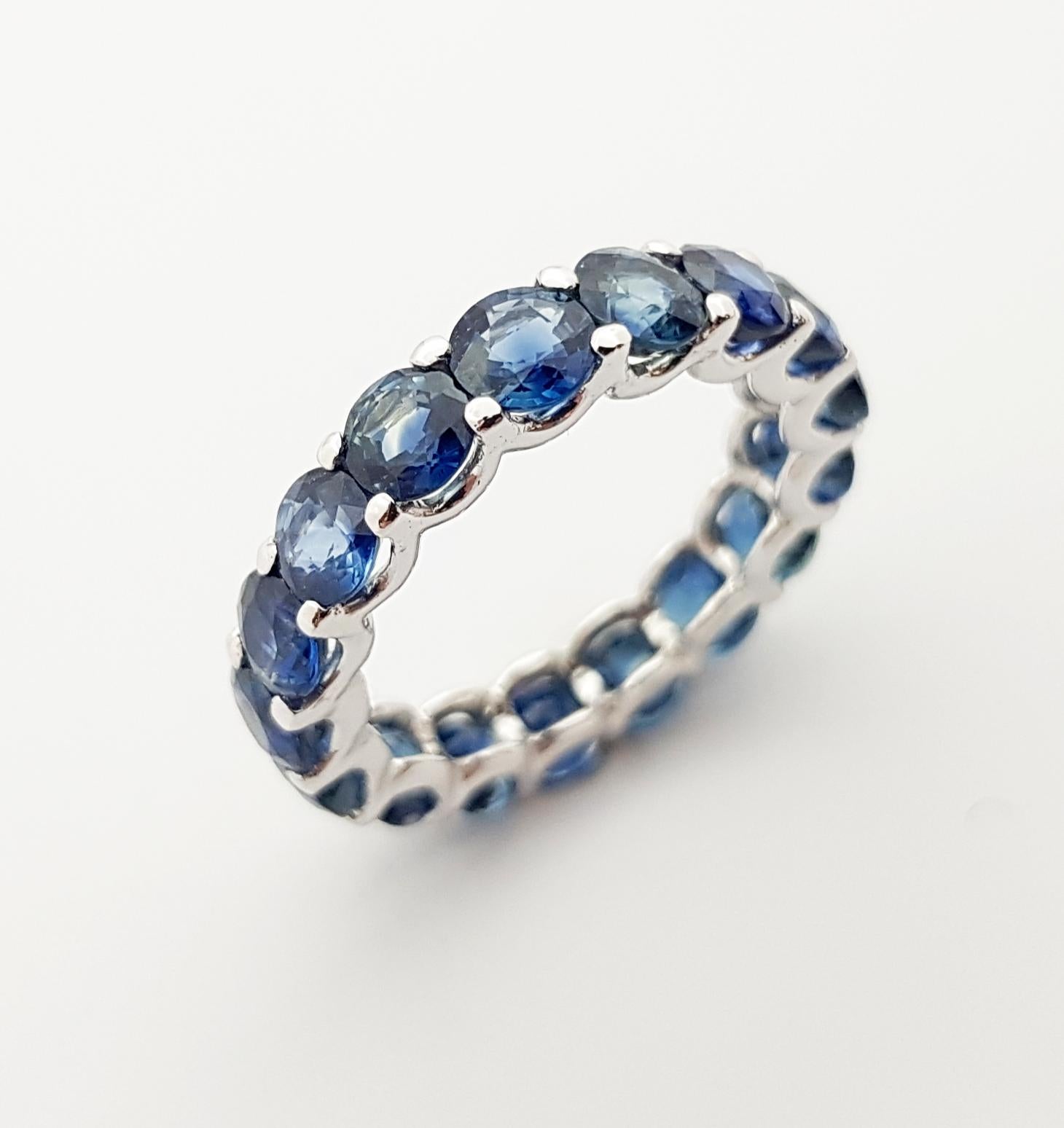 Blue Sapphire Ring Set in Platinum 950 Settings For Sale 1
