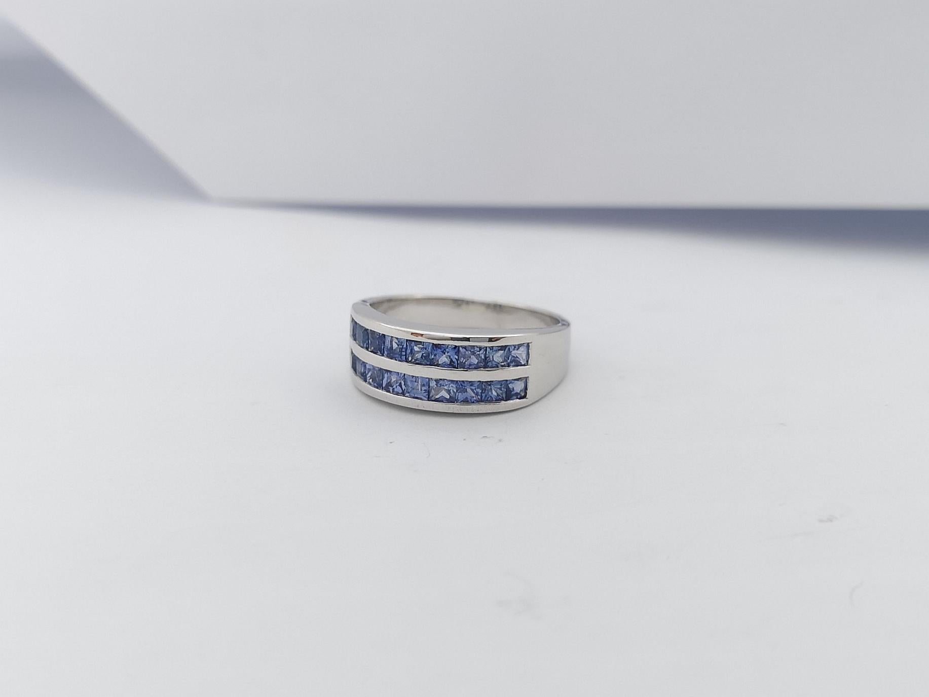 Blauer Saphir  Ring in Silberfassung gefasst im Angebot 5