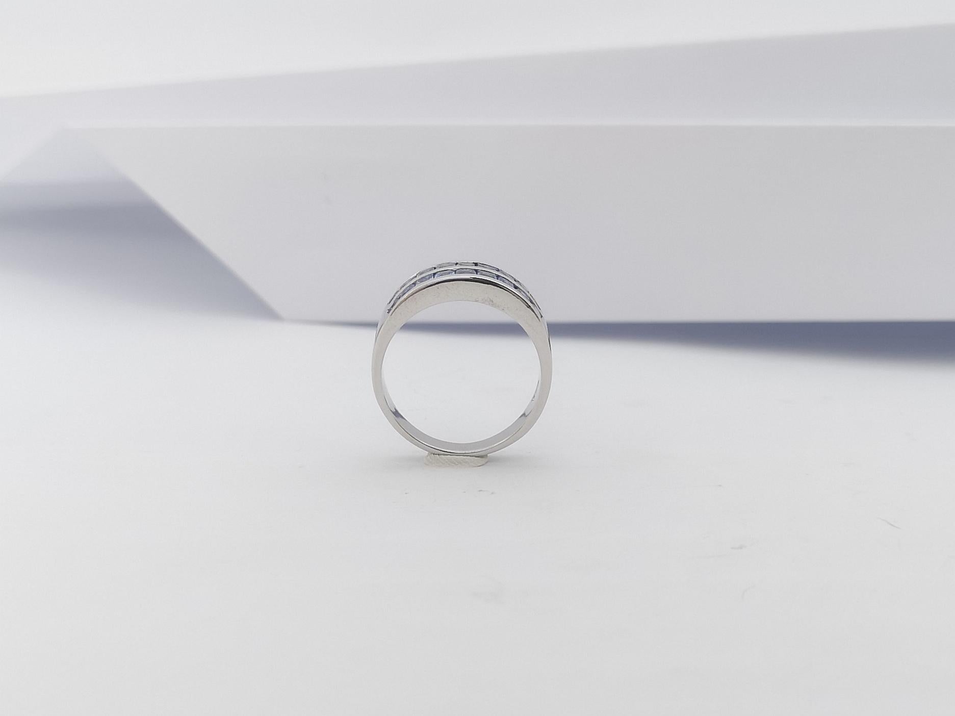 Blauer Saphir  Ring in Silberfassung gefasst im Angebot 7